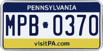 PA license plate MPB0370