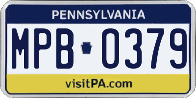 PA license plate MPB0379
