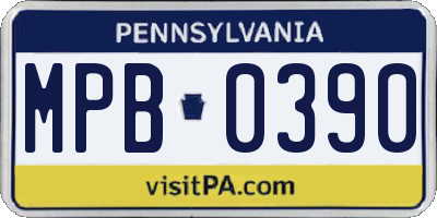 PA license plate MPB0390