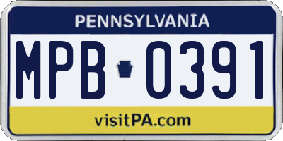 PA license plate MPB0391