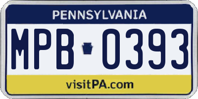 PA license plate MPB0393