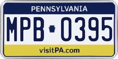 PA license plate MPB0395