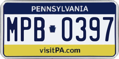 PA license plate MPB0397
