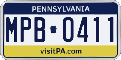 PA license plate MPB0411