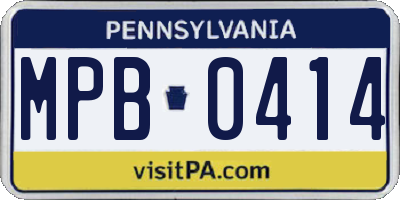 PA license plate MPB0414