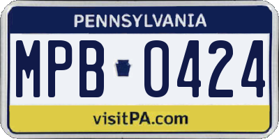PA license plate MPB0424