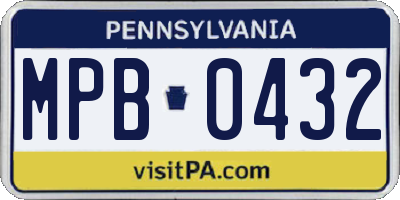 PA license plate MPB0432