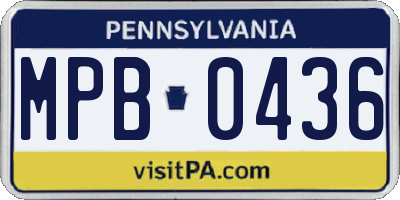PA license plate MPB0436