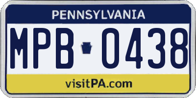 PA license plate MPB0438