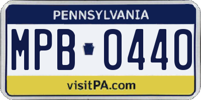 PA license plate MPB0440