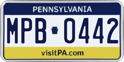 PA license plate MPB0442