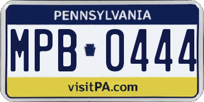 PA license plate MPB0444