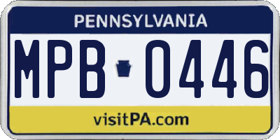 PA license plate MPB0446