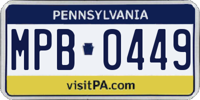 PA license plate MPB0449