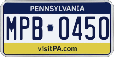 PA license plate MPB0450