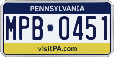 PA license plate MPB0451