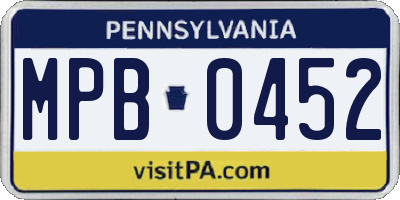 PA license plate MPB0452