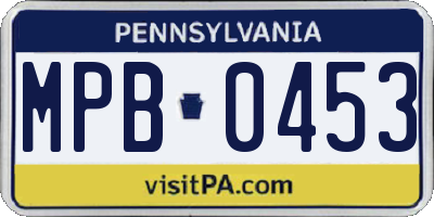 PA license plate MPB0453