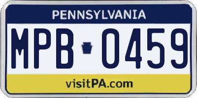 PA license plate MPB0459