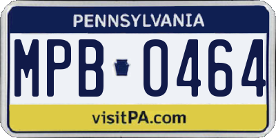 PA license plate MPB0464