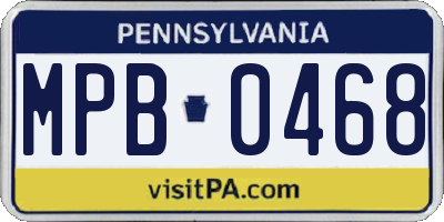 PA license plate MPB0468