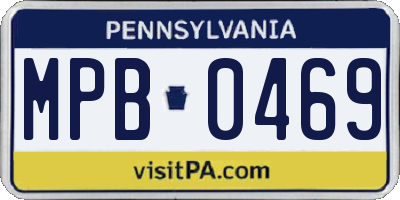 PA license plate MPB0469