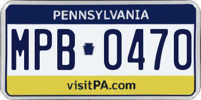 PA license plate MPB0470