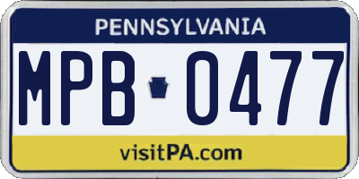 PA license plate MPB0477