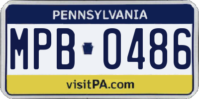PA license plate MPB0486