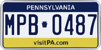 PA license plate MPB0487