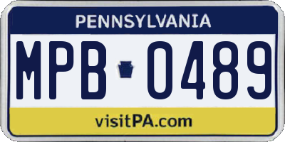 PA license plate MPB0489