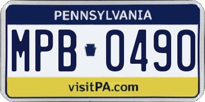 PA license plate MPB0490