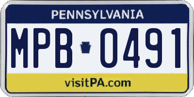 PA license plate MPB0491