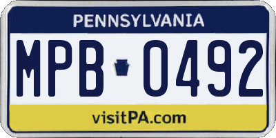 PA license plate MPB0492