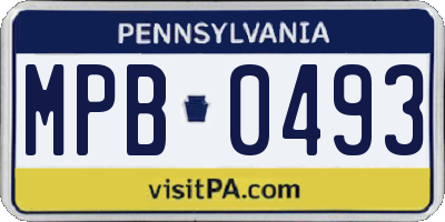 PA license plate MPB0493