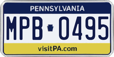 PA license plate MPB0495