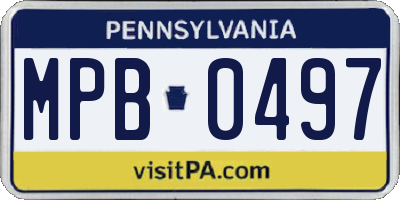 PA license plate MPB0497