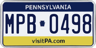 PA license plate MPB0498