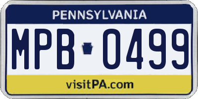 PA license plate MPB0499