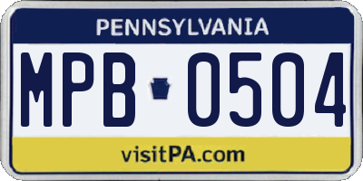 PA license plate MPB0504
