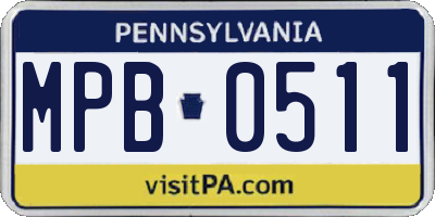 PA license plate MPB0511