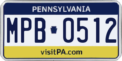 PA license plate MPB0512