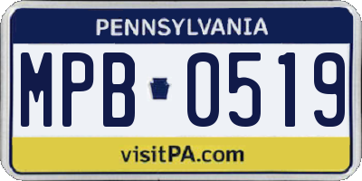 PA license plate MPB0519