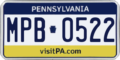 PA license plate MPB0522