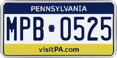 PA license plate MPB0525