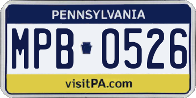 PA license plate MPB0526