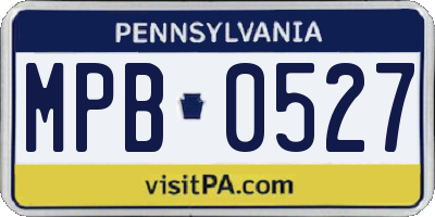 PA license plate MPB0527