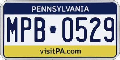 PA license plate MPB0529