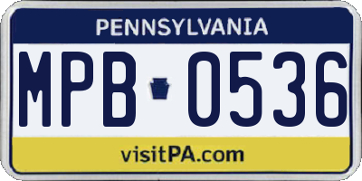 PA license plate MPB0536