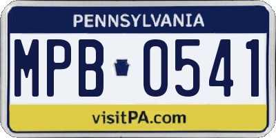 PA license plate MPB0541